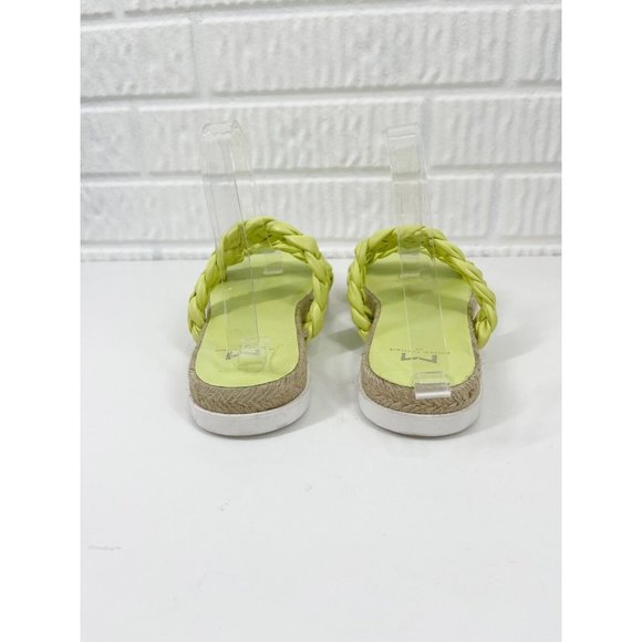 MARC FISHER Lime Green Braided Leather Espadrille Sandals sz 8 - Picture 6 of 9